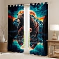 thumbnail image 2 of Homewish Woodland Bear Family Black Out Curtains, Nature Scenery Curtains Pack of 2 (42x63 Each), Vintage Rustic Lake House Bedroom Curtains, Black Out Curtains Decor, 2 of 6