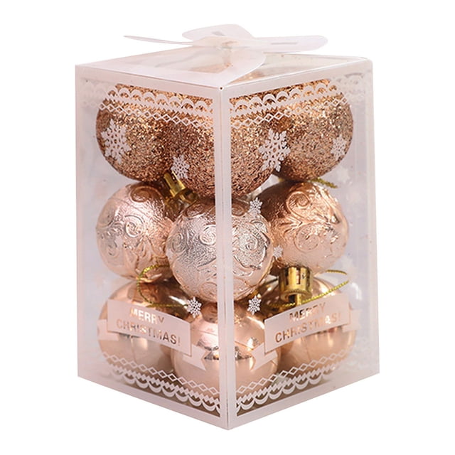 Fiudx Adornos Navideños, Bolas de Plástico Irresponsables, Decoración Ligera para El Árbol, Uso Familiar Seguro, Ambiente Festivo, Hogar, Comercio, Juego de 12 Piezas Incluido.