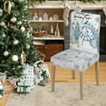 thumbnail image 3 of 4PCS Christmas Dining Chair Covers,Blue Snowman Stretch Removable Washable Slipcover Chair Protector for Dining Room Home Decor, 3 of 6