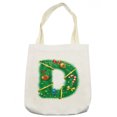 thumbnail image 1 of Christmas Alphabet Tote Bag, Digitally Illustrated D Letter Illustration Print on Plain Backdrop, Cloth Linen Reusable Bag for Shopping Books Beach and More, 16.5" X 14", Cream, by Ambesonne, 1 of 2
