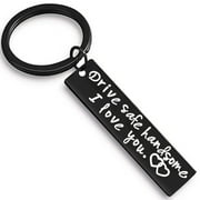 BSTCAR Drive Safe Handsome I Love You Keychain for Boyfriend Husband Dad Christmas Birthday Valentine's Day Gifts