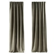 thumbnail image 5 of 3S Brother's Solid Luxury Matte Velvet Soft Curtains Set of 2 Panels Hanging Back Tap & Rod Pocket Home Décor Bedroom Kitchen Office Windows Room Darkering ( Khaki-52"x120"), 5 of 6