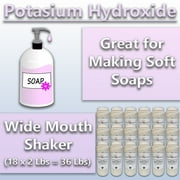 Potassium Hydroxide (KOH),90% pure, Caustic Potash, Organic Soap making 36 Lbs (Pounds)