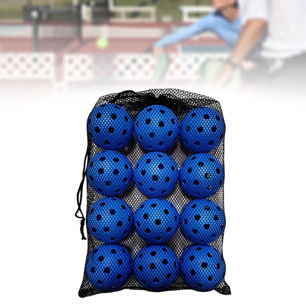12x bolas de Pickleball, pelota de competición de 74mm, accesorios de entrenamiento de Pickleball para juegos de torneo autorizados en interiores y , azul
