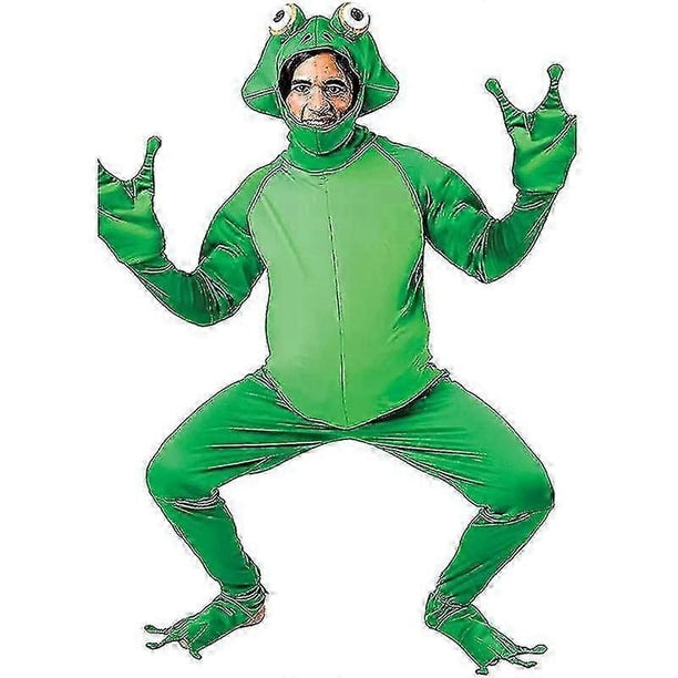 Men Halloween Frog Costume, Open Face Jumpsuit Bodysuit Frog Costume Women Funny Clothings_a