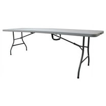 Rectangle Folding Table, 30" W, 96" L, 29" H, Blow Molded Polyethylene Top, Gray