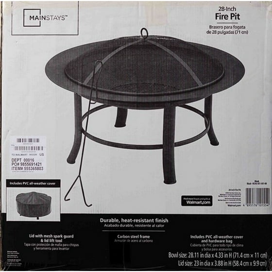 Mainstays 28 Fire Pit Com