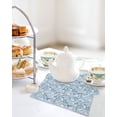 thumbnail image 4 of Blue Flowers Kitchen Dish Towels for Drying Dishes Set of 4, Farmhouse Botanical White Floral Leaves Waffle Weave Microfiber Hand Tea Bathroom Towels Quick Dry & Absorbent Towel 12x12, 4 of 7
