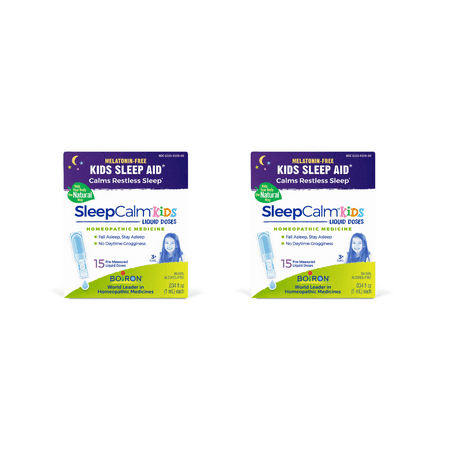 Boiron SleepCalm Kids (2 Pack) Liquid Dose Melatonin-Free, Homeopathic Medicine for Sleep Relief, Calms Restless Sleep, 15 Liquid Doses