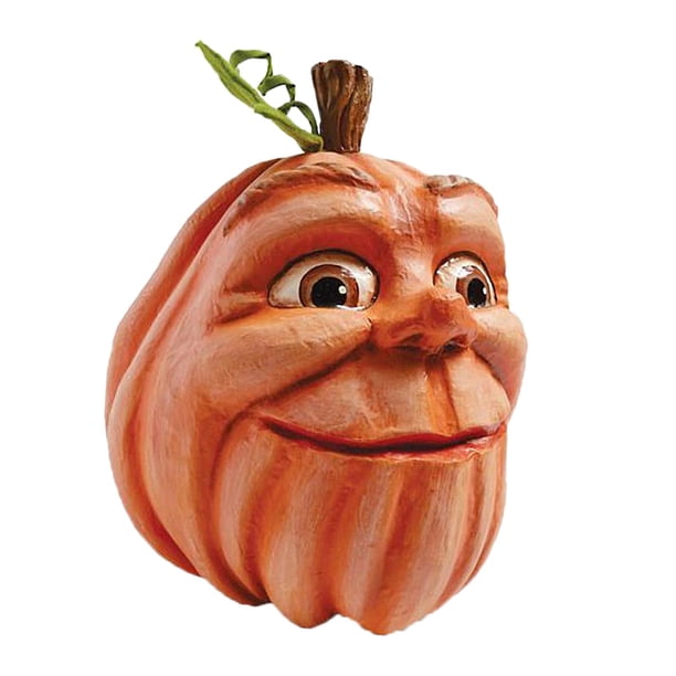 Estatua expresiva de hombre calabaza de ojos grandes para Halloween, adorno para el hogar y el jardín. mi