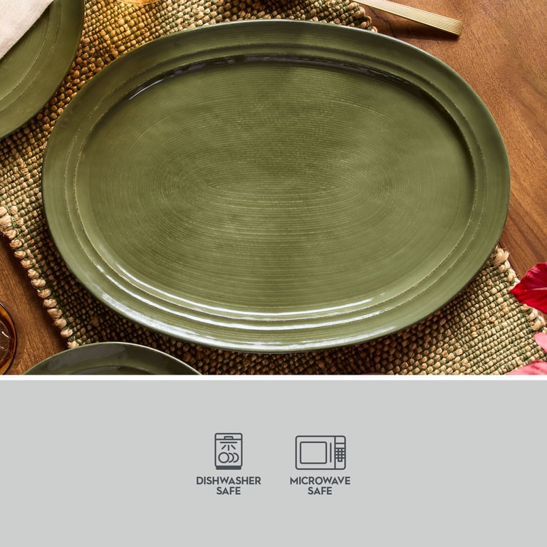 Better Homes & Gardens Artisan Green Stoneware Serving Platter photo 3