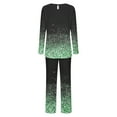 thumbnail image 5 of Lorytime Women Christmas Pajamas Set Snowflakes Long Sleeved Crew Neck Tops Elastic Waist Pants Soft Loungewear, 5 of 6