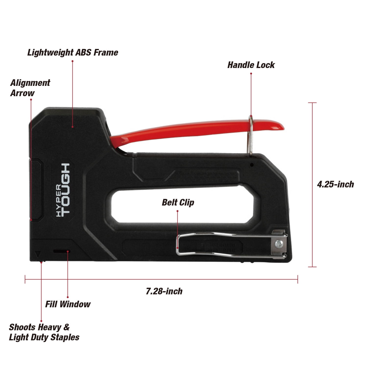 Hyper Tough Staple Gun for Heavy & Light Duty Staples