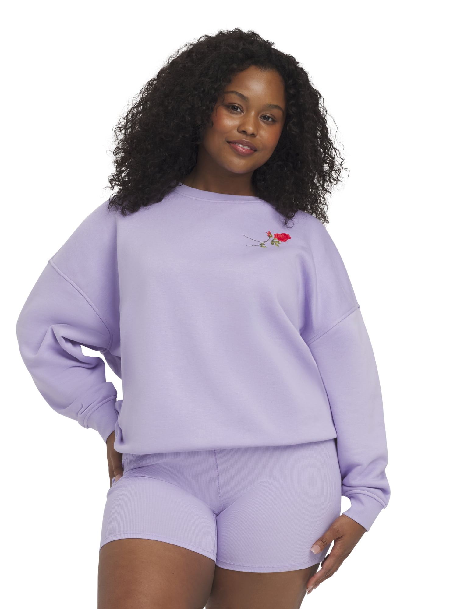 Mills by Millie Bobby Brown Women's Crew Neck Fleeced Terry Sweatshirt, Sizes XXS-XXL