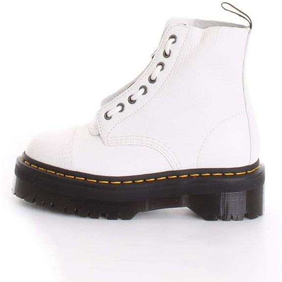 Dr Martens Sinclair Women's 8 Eyelet Zipped Tongue Platform Boots in White Size 5