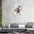 thumbnail image 6 of VELVET Watercolor Hummingbird Wall Art Country Flower Bird Pictures Wall Decor Colorful Canvas Painting Modern Home Artwork Decorations for Bathroom Bedroom Living Room Office 12x18inch Framed, 6 of 7