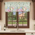 thumbnail image 6 of 2 Pack Valances for Window, Easter Eggs Short Curtains for Kitchen Bedroom Living Room, Spring Daisy Eucalyptus Leaves Sage Green Plaid Rod Pocket Small Window Treatment Valance Drapes 60 x 18 Inch, 6 of 8