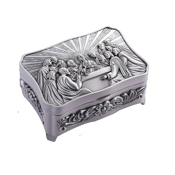 DESIGNICE Elegant Last Supper Rosary Necklace Eucharistic Box Catholic Roman Rosary Case