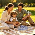 thumbnail image 6 of Empty Picnic Basket Wicker Picnic Hamper with Removable Liner for Outdoor Camping Park Family Picnic, A Storage Basket, 6 of 8