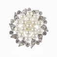 thumbnail image 5 of Paquete de 10 botones de flores de perlas de imitación de diamantes de imitación, broches de botón de cristal plateado a la moda para hacer joyas, ropa, manualidades DIY, 5 of 5