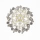 thumbnail image 5 of Paquete de 10 botones de flores de perlas de imitación de diamantes de imitación, broches de botón de cristal plateado a la moda para hacer joyas, ropa, manualidades DIY, 5 of 5
