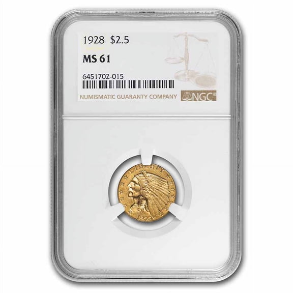 1928 $2.50 Indian Gold Quarter Eagle MS-61 NGC
