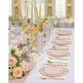thumbnail image 5 of 200PCS Pink and Gold Plates - Pink Plastic Plates - Fancy Disposable Plate with Gold Rim - Vintage Wedding Dinner & Dessert Plate for 100 Guests for Wedding & Party & Bridal Shower, 5 of 18