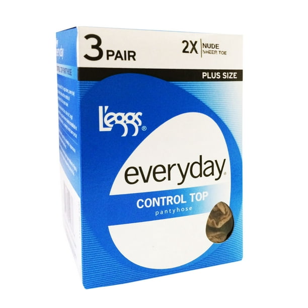 Hanes - L'eggs Plus-Size Everyday Control Top Pantyhose, 3-Pair