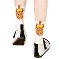 thumbnail image 4 of Chaussettes Crew Chat Ludique avec Pompons 3D pour Usage Quotidien Doux Confortable, 4 of 4