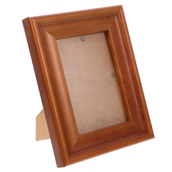 HEMOTON Rustic Wooden Picture Frame for Desktop Display with Glass and Brown Finish 4x6 Inches