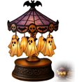 thumbnail image 1 of ghost carousel light Ghost Carousel Lights, Ghost Night Light Up Kit, Halloween Spooky Ghost Carousel Lamp Decorations Indoor, Rechargeable Vintage Carousel Decor for Halloween Party or Gift, 1 of 9