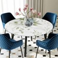 thumbnail image 5 of Elastic Fitted Round Tablecloth, Sage Green Flower Waterproof Stretch Table Cover for 45"-54" Tables, Watercolor Gradient Retro Floral Washable Outdoor Tablecloths for Patio, Picnic, Camping, 5 of 9