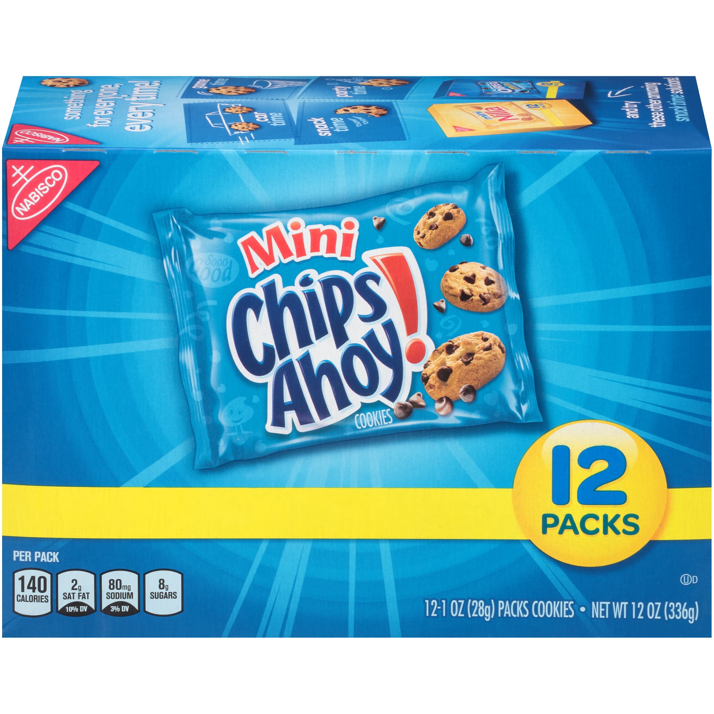 Nabisco Chips Ahoy! Mini Chocolate Chip Cookies, 1 Oz., 12 Count