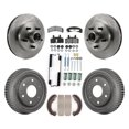 thumbnail image 1 of Transit Auto Front Rear Disc Brake Rotors Hub Assembly Semi-Metallic Pads and Drum Kit (7Pc) for Car 1992-1994 1998 GMC Yukon RWD with 10" Diameter 6 Lug Wheels K8S-102283, 1 of 11