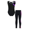 thumbnail image 2 of iiniim Kid Girls Athletic Unitard 2PCS Dance Wear Ballet Gymnastic Leotard Outfit Activewear Set with Leggings, 2 of 7