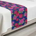 thumbnail image 2 of Floral Bed Runner, Continued Pattern of Cloves Peony Flower Tones 80's Style Print Garden Art, Decorative Accent Bedding Scarf for Hotels Homes and Guestrooms, Twin, Multicolor, by Ambesonne, 2 of 2