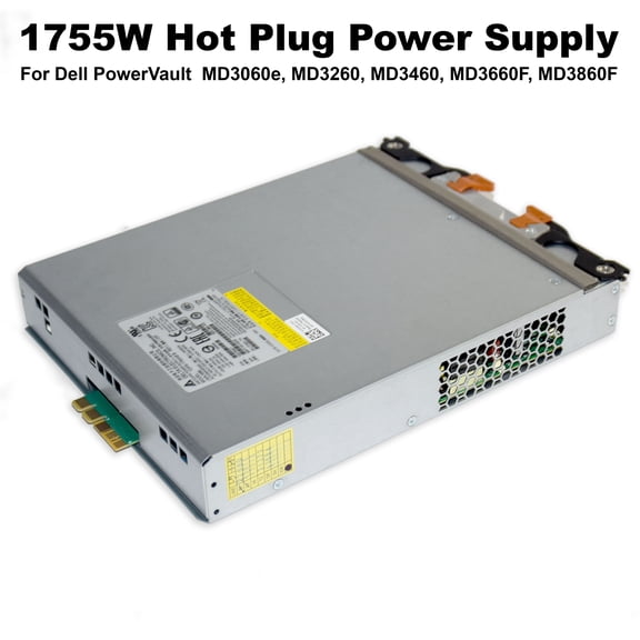 Pre-Owned Dell PowerVault 1755 W Hot-Plug PSU for MD3060e/MD3260/MD3460/MD3860i D7RNC