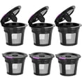 thumbnail image 1 of Reusable Coffee Filters 6 Packs $Easy To Use Refillable Single-cup Coffee Filters-Eco-friendly Stainless Steel Mesh Filters 6 Pcs $6 Coffee Filters-Eco-friendly Stainless Steel 6 Pcs Per Pack, 1 of 5