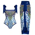 thumbnail image 1 of Aayomet Womens Swimsuit Tummy Control Ruched Swimwear Halter Bathing Suit,Sky Blue L, 1 of 4