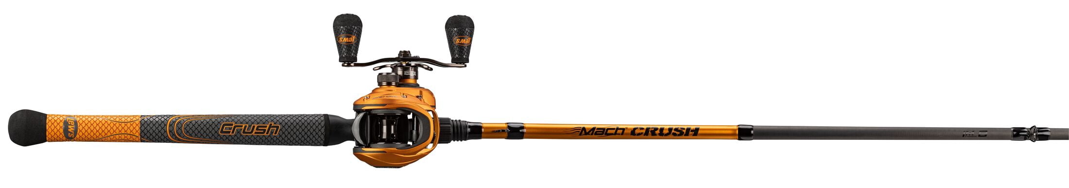 Lew's MACH Crush SLP Baitcast Reel and Fishing Rod Combo, 7-Foot Rod, Left-Hand Retrieve, Orange
