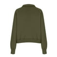 thumbnail image 4 of Qwertyu Womens Sweatshirts Half Zip Fleece Quarter Zipper Pullover Hoodies 2025 Mock Neck Fall Workout Jacket Army Green M, 4 of 5