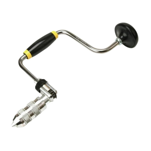 Broca de carpintero con pinza oscilante y mango antideslizante cómodo para carpinteros, portabrocas de 4 mordazas, taladro de manivela para fibra de 30x17cm