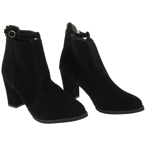 Booties Loafer Heels for Women Dressy Chunky Short Boots Women's Miss