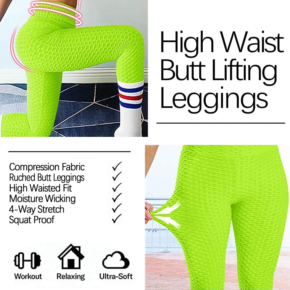 FMCHICO 2 Pcs Butt Lifting Anti Cellulite Leggings for Women High Waisted  Yoga Pants Workout Tummy Control Sport Tights (S, Black) at  Women's  Clothing store