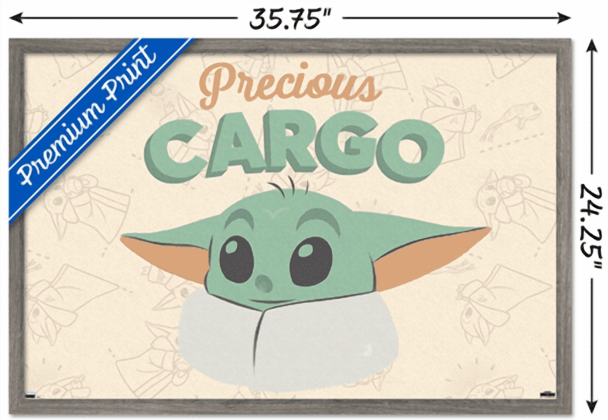 Star Wars: The Mandalorian - Grogu Precious Cargo Wall Poster, 22.375" x 34" Framed
