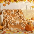 thumbnail image 3 of Fall Thanksgiving Blankets Orange Pumpkin Throw Blanket Soft Farmhouse Thanksgiving Flannel Fleece Blankets and Throws for Home Living Room Sofa Couch Bed Chair Decor,60 x 50 Inch, 3 of 6
