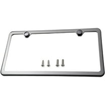 LFPartS Slim Style Polished Stainless Steel License Plate Frame Gunmetal Black Finish