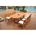 thumbnail image 6 of Grade-A Teak Dining Set: 8 Seater 9 Pc: 94" Mas Oval Trestle Leg Table And 8 Lagos Armless Chairs Outdoor Patio WholesaleTeak #WMLG27, 6 of 6