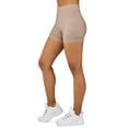 thumbnail image 2 of Gilbin Soft High Waist Yoga Stretch Mini-Bike Shorts for Women (Beige 1X-2X), 2 of 6