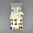 thumbnail image 1 of Ambesonne Cartoon Bedding Set 3 Pcs, Yellow Construction Site, Twin, Earth Yellow Black Red, 1 of 3